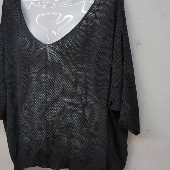 Joyfunear Dolmen Sleeve Pullover Knit Womens Sweater XXL Charcoal Grey - Picture 4 of 7